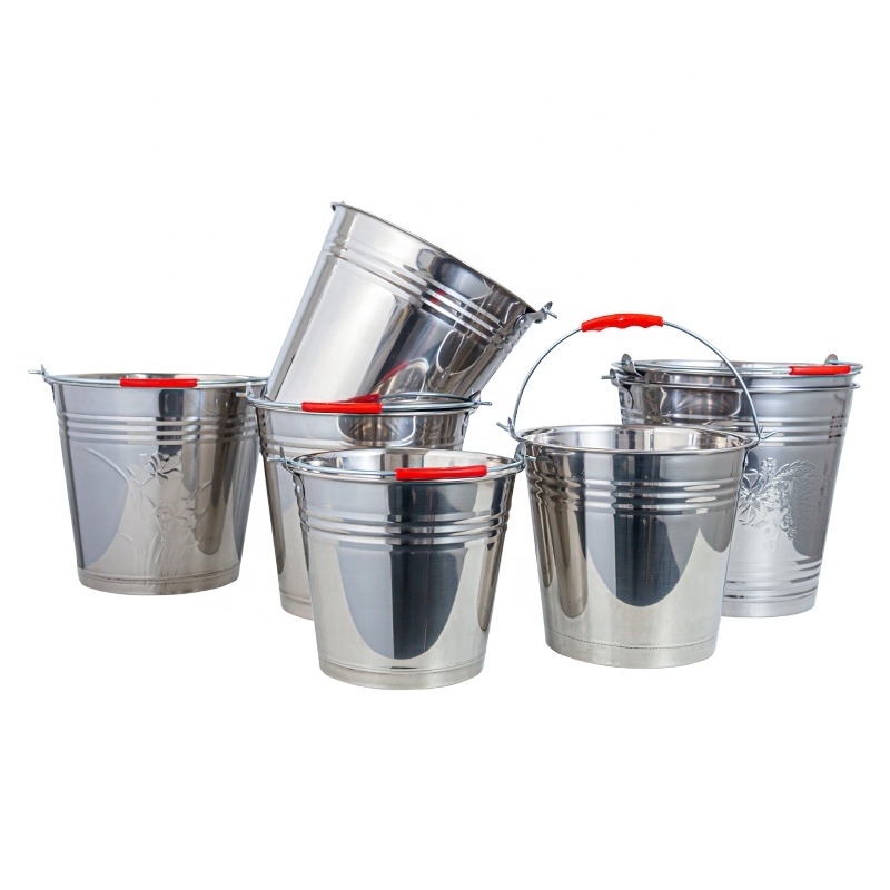 Strict quality control standard stainless steel and pail stainless steel water buckets