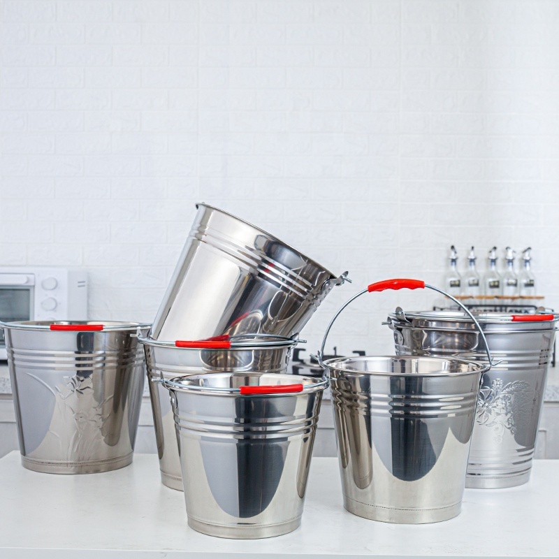 Strict quality control standard stainless steel and pail stainless steel water buckets