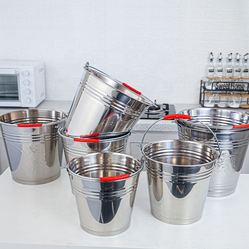 Strict quality control standard stainless steel and pail stainless steel water buckets