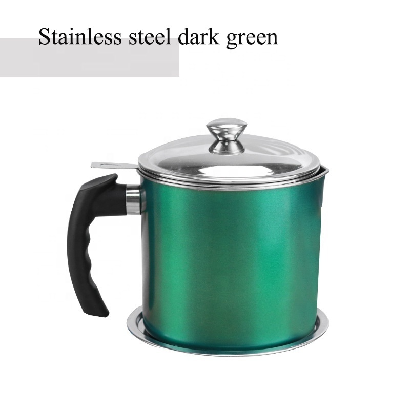 Stainless Steel Oil Filter Pot High Quality oil colanders pot With Strainer Plate Oil Strainer Pot Grease Cup For Storing Frying