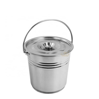 Stainless steel metal pail Multifunction Commercial Portable food grade custom stainless steel milk metal pail