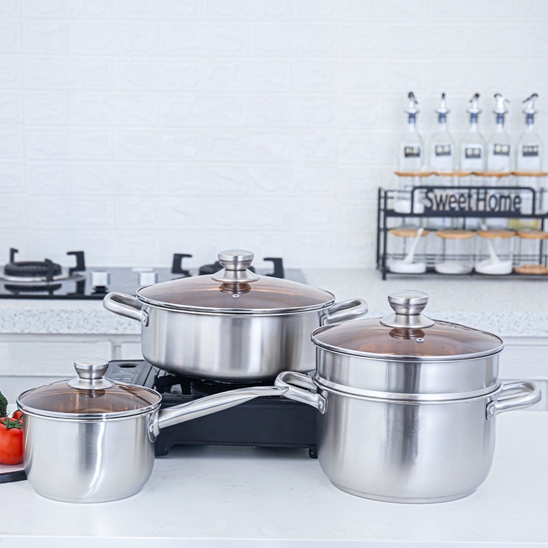 Stainless Steel Pots Indian Aluminium Large Set Non Stick Kitchen Clay Coking Cookware Set Nonstick High Quality Big Cooking Pot