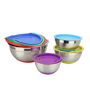 Factory specialty customization steel mixing bowl kitchenware stainless steel mixing  salad bowl set