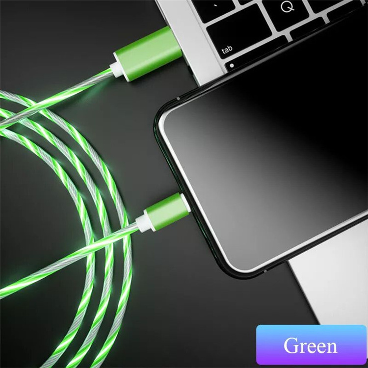 Glowing Cable Mobile Phone Charging Cables LED light Micro USB Type C Charger