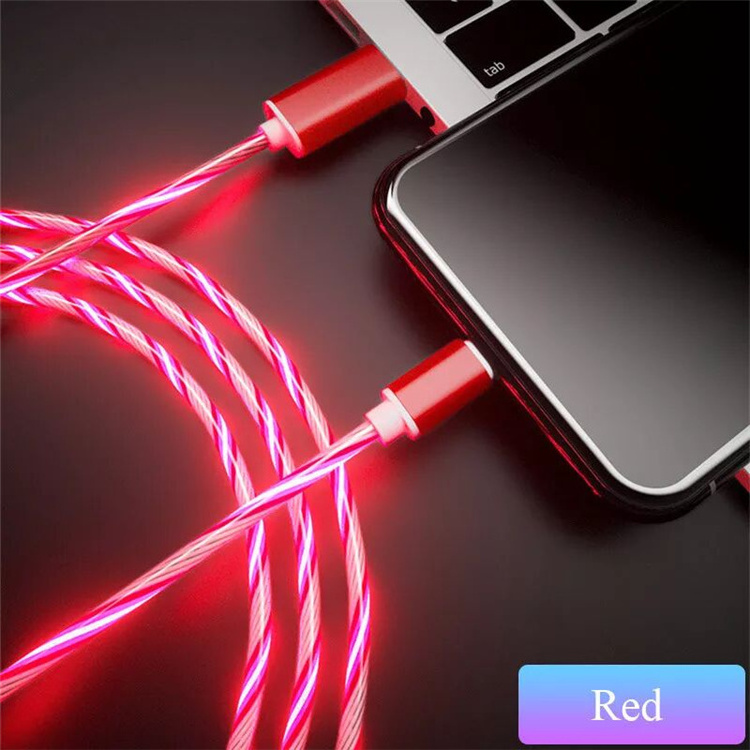 Glowing Cable Mobile Phone Charging Cables LED light Micro USB Type C Charger