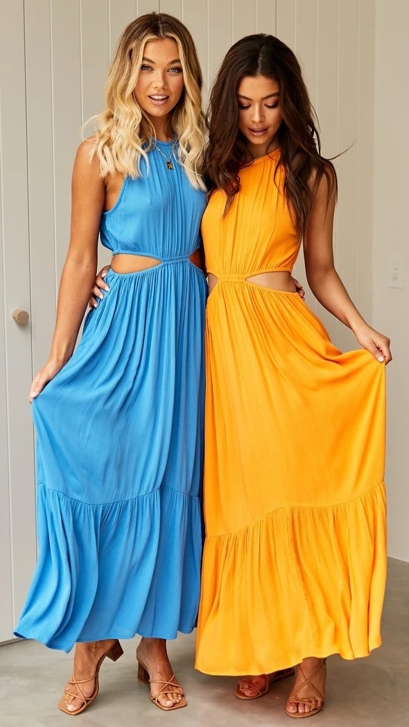 China clothing manufactory summer Casual Loose Maxi Dresses Cold Shoulder Sleeveless Beach Dress