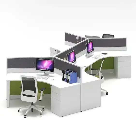 Factory Direct Sale Modern Office Cubicle 120 Degree Table Partition Open Office Partition  Workstation