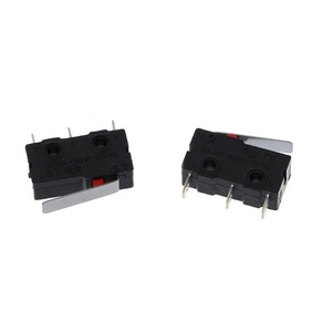 10Pcs 125V 1A 3 Terminals Momentary 13mm Lever Arm Micro Switch Black Laser Machine Micro Limit Sensor Auto Switch