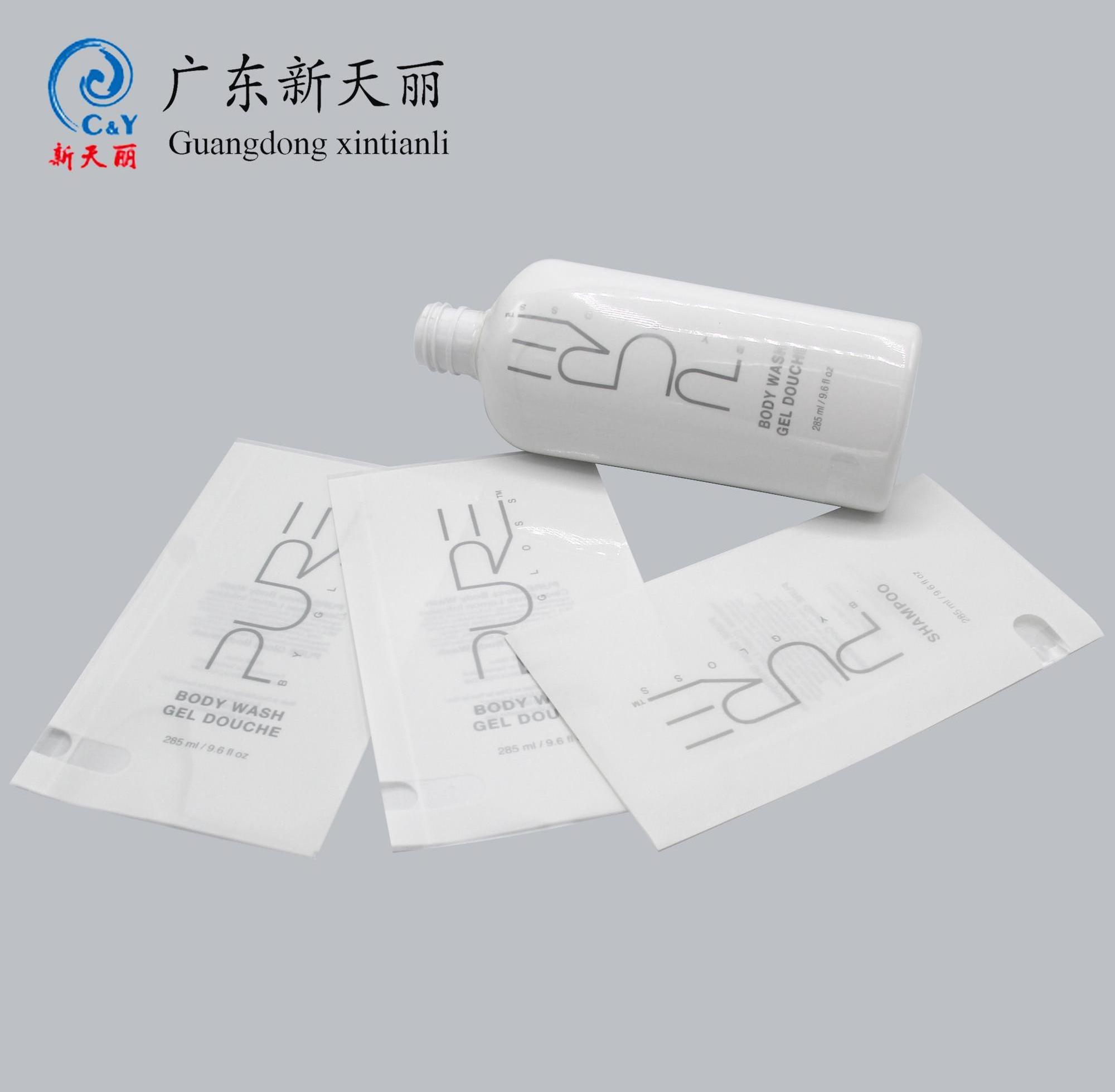 Custom printed shape plastic shampoo gel hand washing cosmetic hot Shrink sleeve Bottle label packaging pet shrink label