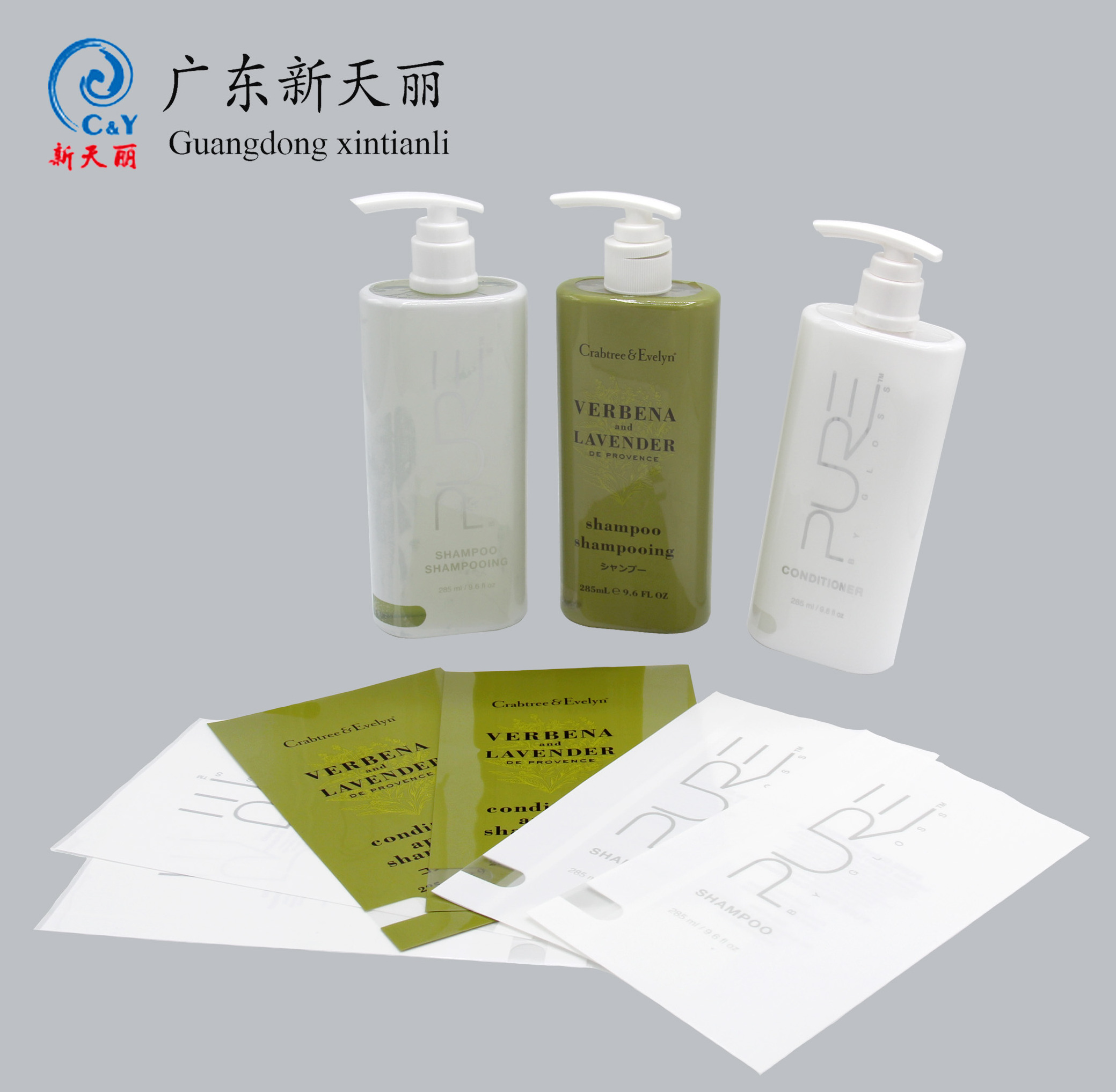 Custom printed shape plastic shampoo gel hand washing cosmetic hot Shrink sleeve Bottle label packaging pet shrink label