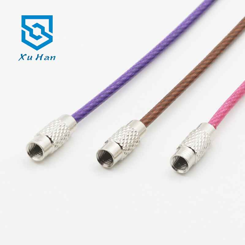 Factory direct sale, high quality PVC coated stainless steel cable with screw lock, wire rope key ring