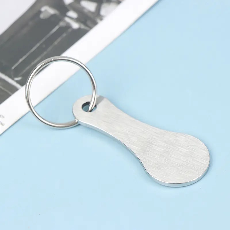 Hot sale token coin keychain shopping cart keyring metal advertising gift stainless steel