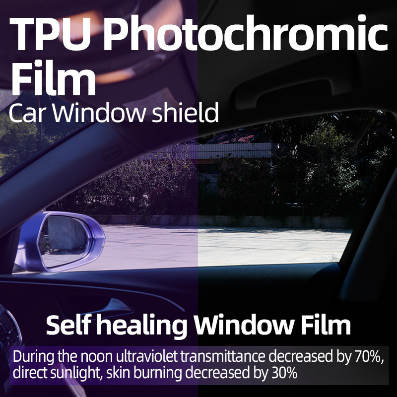 2023 New TPU Self-adjust Smart Color Change Photochromic Car Tint Smart Solar Window Film Tinting