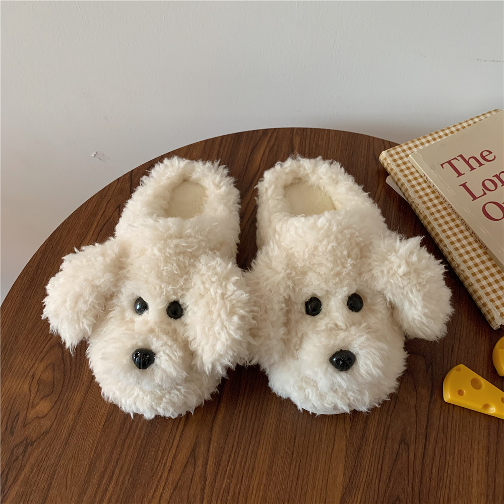 XIXITIAO Cheap teddy bear fluffy animal cute non slip winter indoor dog slippers fur slides kids slippers for  women