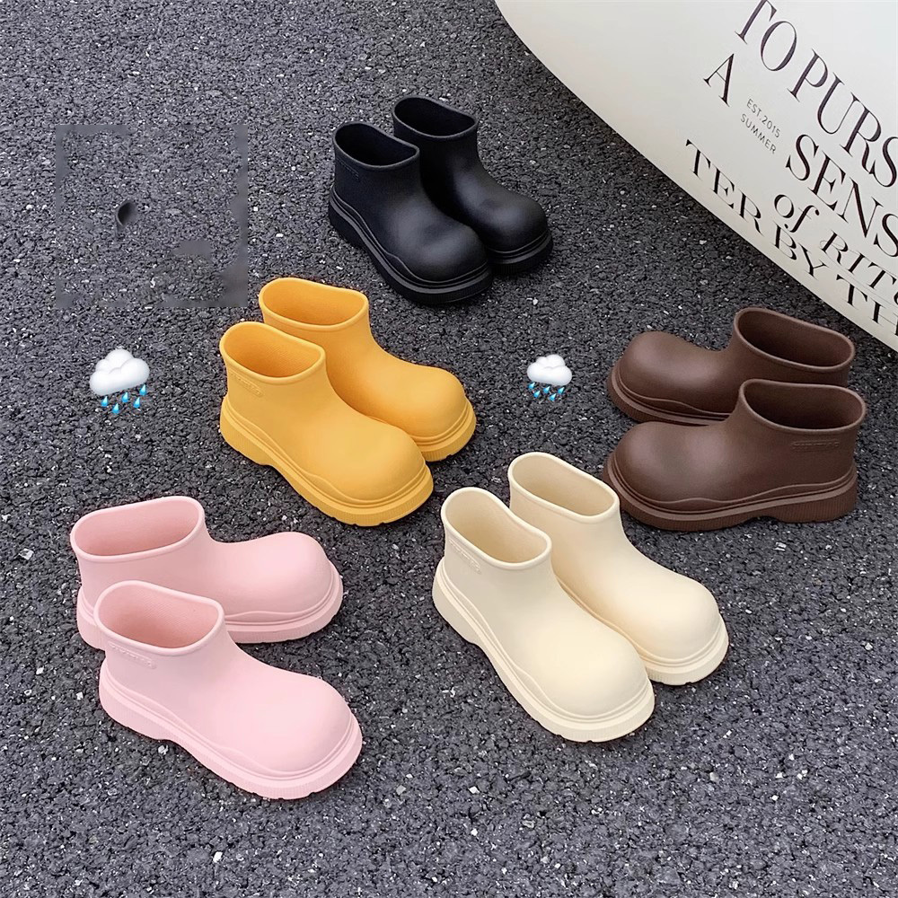 XIXITIAO fashionable plain color ladies plastic rain boots women shoes waterproof rain boots girls