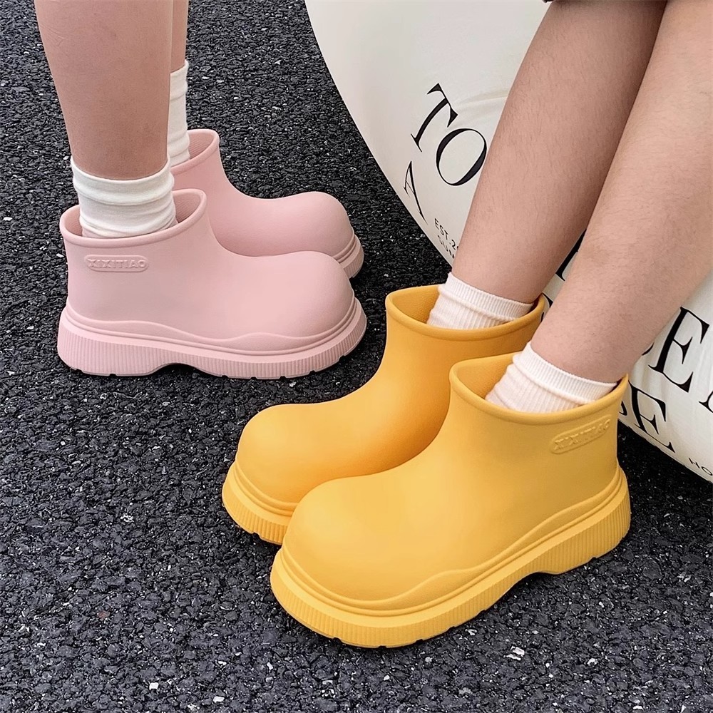 XIXITIAO fashionable plain color ladies plastic rain boots women shoes waterproof rain boots girls