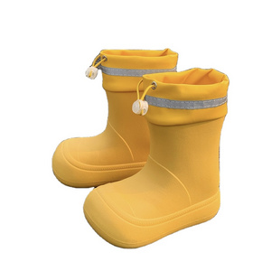 XIXITIAO Quality durable women eva rain boots toddler rain boots kids anti slip soft water shoes rain boots for children