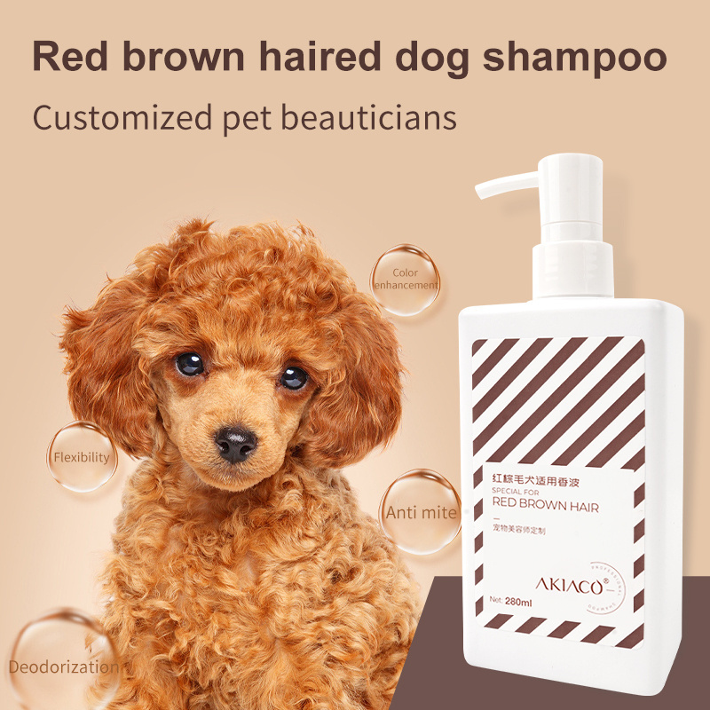 AKIACO Custom Eco-friendly Dog Bathing Shower Gel Deodorizing And Anti Mite Pet Shampoo For Red Brown Haired Dogs