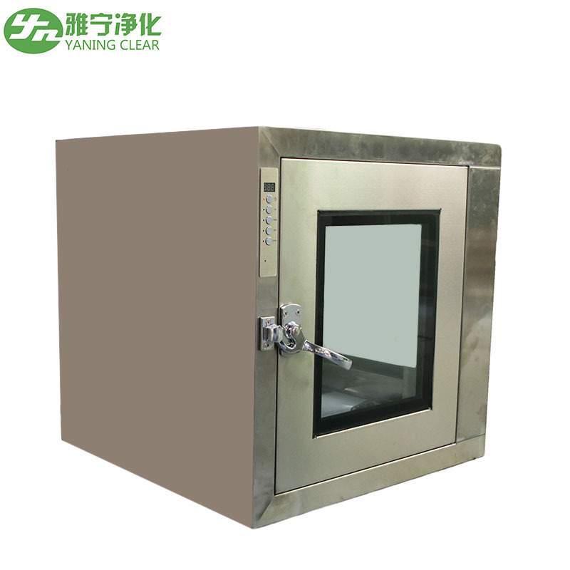 YANING SUS UV Lamp Sterilization HEPA ULPA Filter Static Pass Through Cleanroom Pass Box For Cleanroom Lab Factory