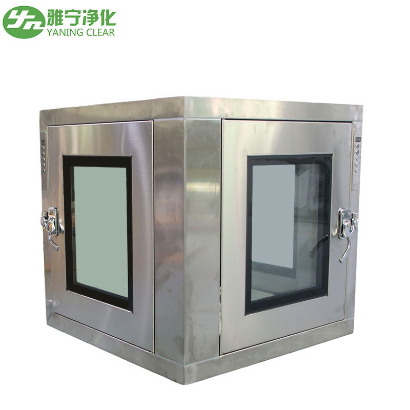 YANING SUS UV Lamp Sterilization HEPA ULPA Filter Static Pass Through Cleanroom Pass Box For Cleanroom Lab Factory