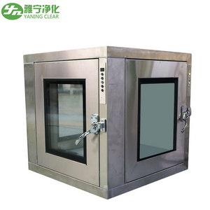 YANING SUS UV Lamp Sterilization HEPA ULPA Filter Static Pass Through Cleanroom Pass Box For Cleanroom Lab Factory