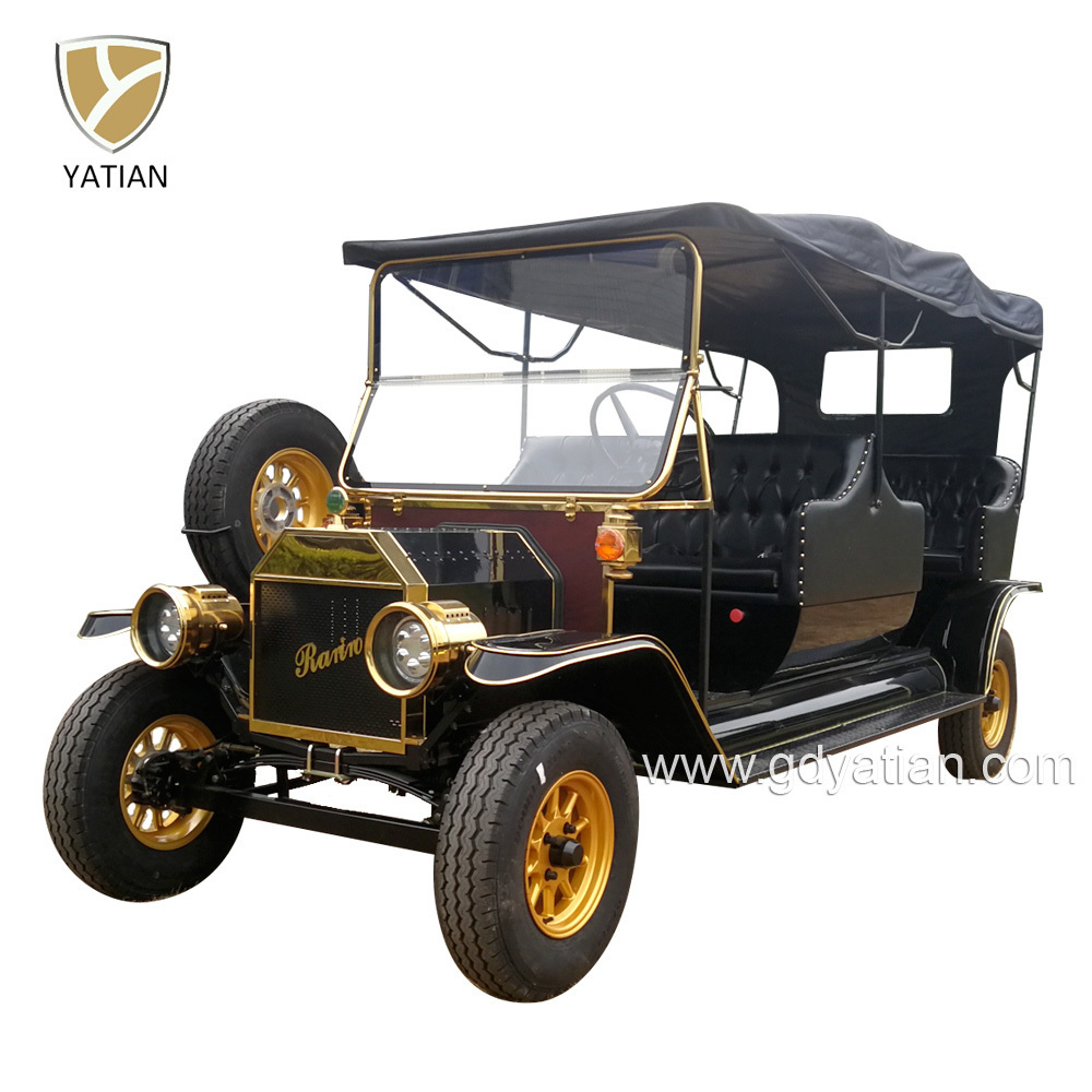 Old American style golf cart retro electric club car design for sightseeing tourism business