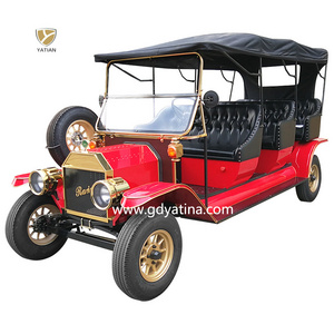 Old American style golf cart retro electric club car design for sightseeing tourism business