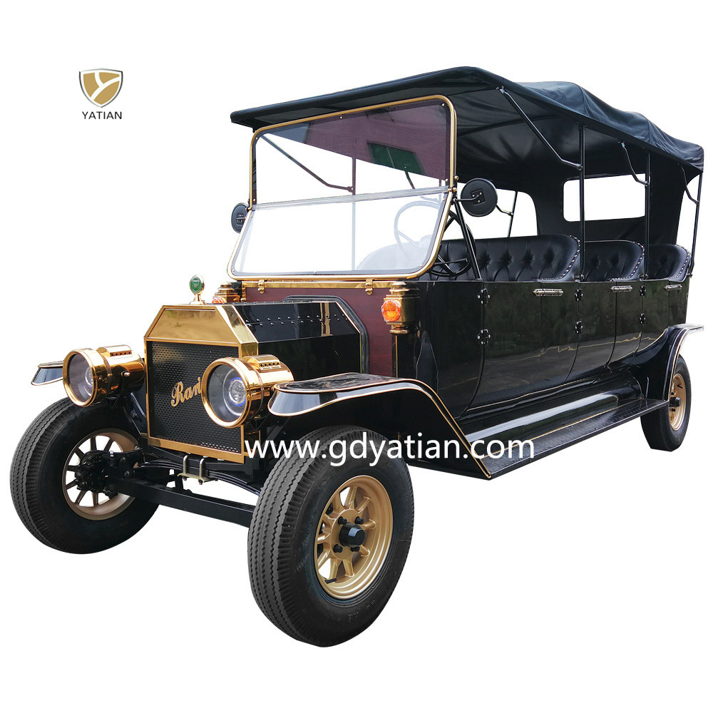 Old American style golf cart retro electric club car design for sightseeing tourism business