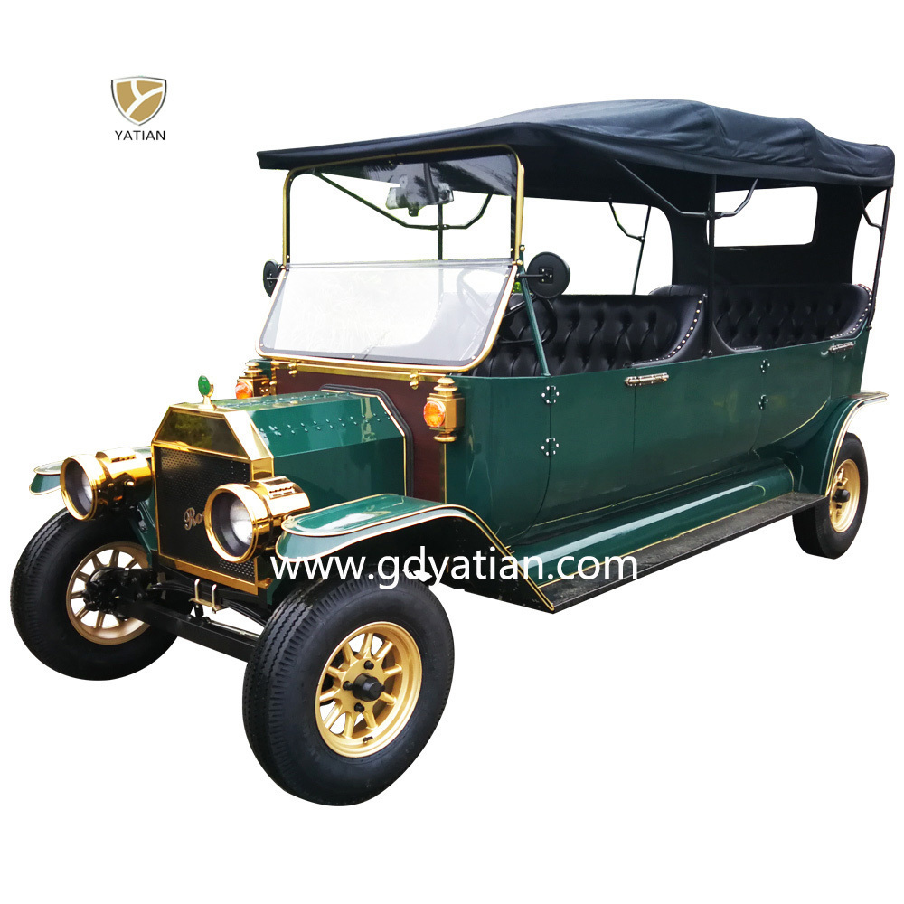 Old American style golf cart retro electric club car design for sightseeing tourism business