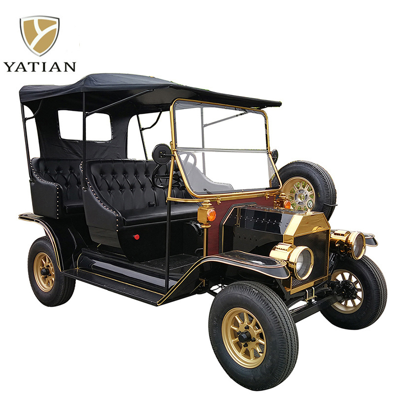 Yatian Manufacturer CE approved off road electric lithium tourism  vintage sightseeing limo golf cart with 3 years warranty