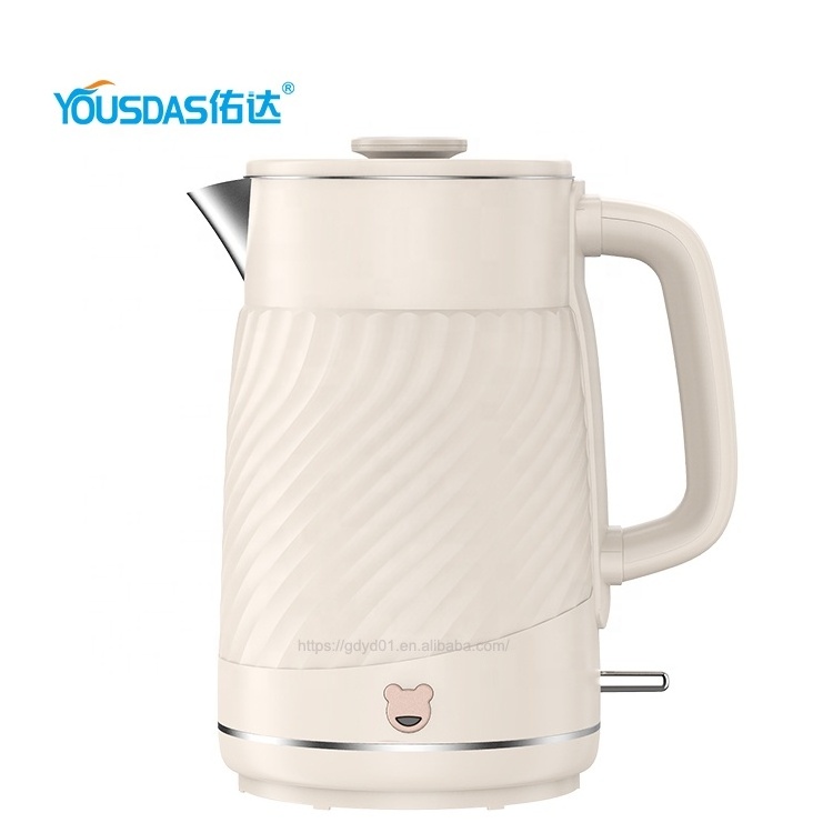 Fashionable new design electric kettle 1.7 liter beige cream color kettle electric for hotel and home appliances