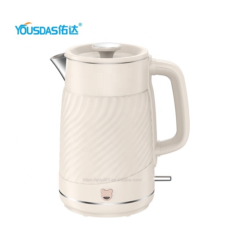 Fashionable new design electric kettle 1.7 liter beige cream color kettle electric for hotel and home appliances