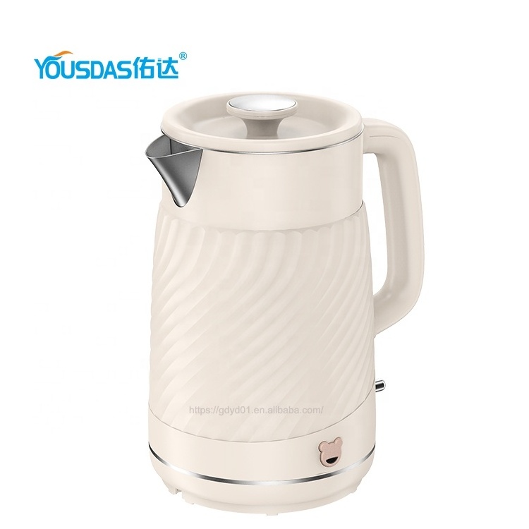 Fashionable new design electric kettle 1.7 liter beige cream color kettle electric for hotel and home appliances