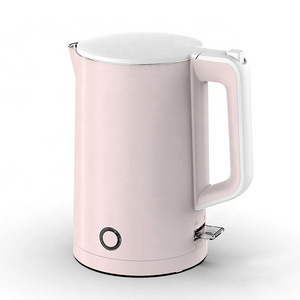 New fashion 1.5L/1.8/2.0L stainless steel double layer cordless electric tea kettle pink south africa