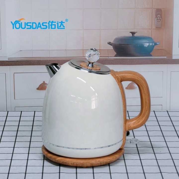 Wholesale price retro design 1.8 liter double layer hotel guest room home appliance plastic kettle electric modern