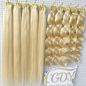 Russian Free Sample Raw Wefted Human Hair Extensions 613 Blonde Bundles with Frontal Hair Weave Distributors