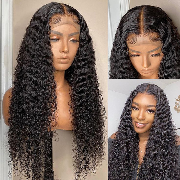 Wigs Factory Wholesale Bulk Sale Indian Raw Virgin Human Hair Deep Wave 13*4 HD Transparent Lace Front Wigs