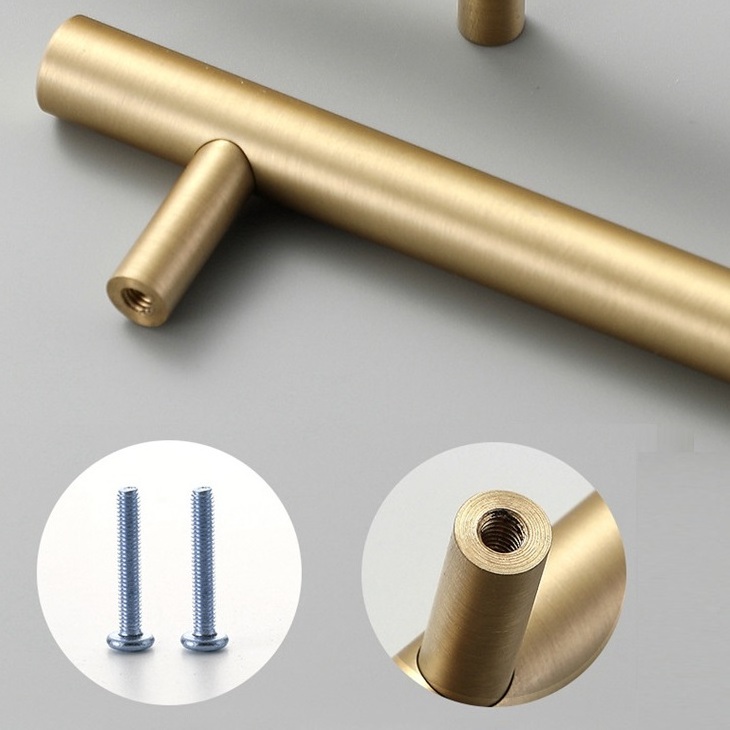 T Bar Cabinet Handle 10/12mm Dia Gold Brushed Nickel stainless steel cabinet handle