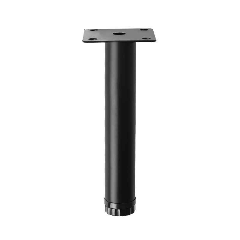 Manufacturer black furniture sofa table leg round tube cabinet leg metal feet leg accessories for furniture