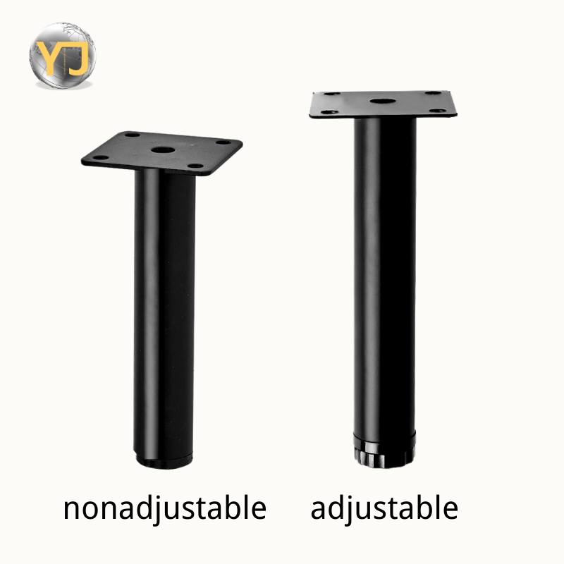 Manufacturer black furniture sofa table leg round tube cabinet leg metal feet leg accessories for furniture