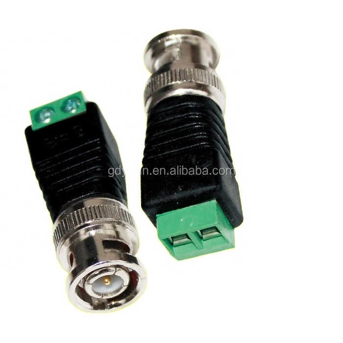 Factory price bnc connector monitor to screw terminal Barrel Jack Adapter Male Female BNC connector for CCTV Security Camera