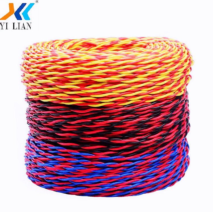 Factory 2 Core Rvs Pvc Twisted Pair Flexible Cable 0.5 0.75 1 1.5 2.5 Mm Alarm Line Fire Electrical Copper Wires electric wire