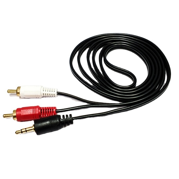 Factory hot sale 3.5mm To 2 Rca Male To Male Audio Video Cable & Auxiliary Y Splitter Cable for HDTV