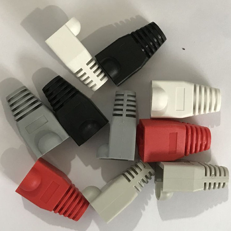 RJ45 Boot for Network Cable White OEM Rj45 Female Connector High Quality Soft Plastic Two Forks Rj45 BOOT Cover Caps Female Rj11