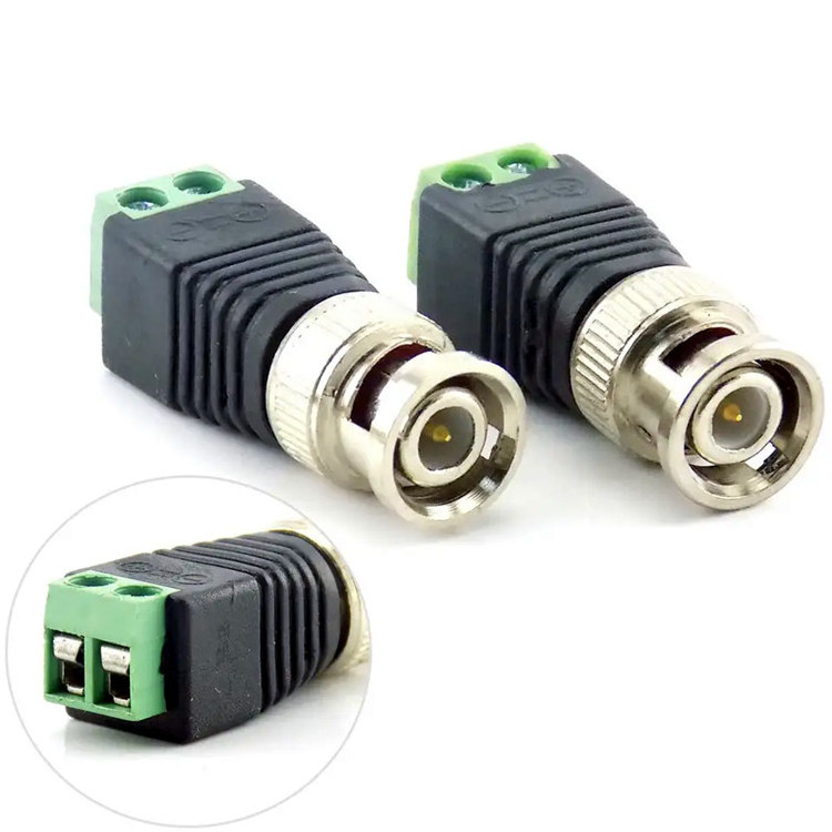 Factory price bnc connector monitor to screw terminal Barrel Jack Adapter Male Female BNC connector for CCTV Security Camera