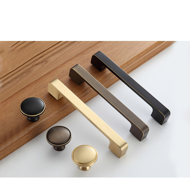 YL Simple Style Matte Gold Cabinet Handles Solid Aluminum Alloy Kitchen Cupboard Pulls Drawer Knobs Furniture Handle Hardware