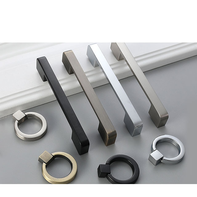 YL High Quality 5 Inch  Alloy Cabinet Handles Classic Matte Black Finish Stainless Steel Door Kitchen Bedroom Hotel Application