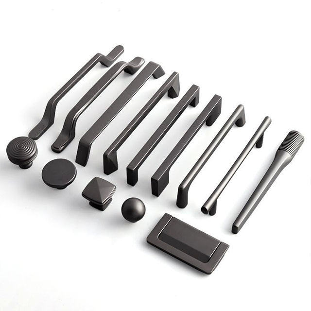 YL High Quality 5 Inch  Alloy Cabinet Handles Classic Matte Black Finish Stainless Steel Door Kitchen Bedroom Hotel Application