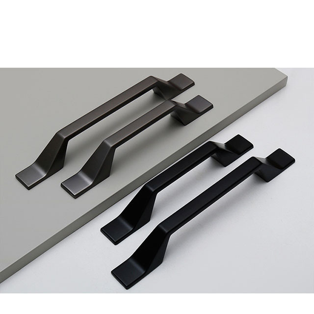 YL High Quality 5 Inch  Alloy Cabinet Handles Classic Matte Black Finish Stainless Steel Door Kitchen Bedroom Hotel Application