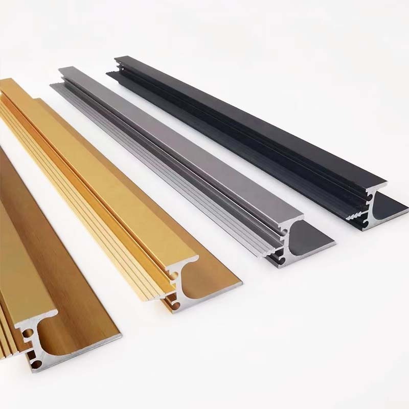 YL 2024 new design aluminum alloy edge brushed cabinet handles matt black long furniture cabinet cupboard handles pulls